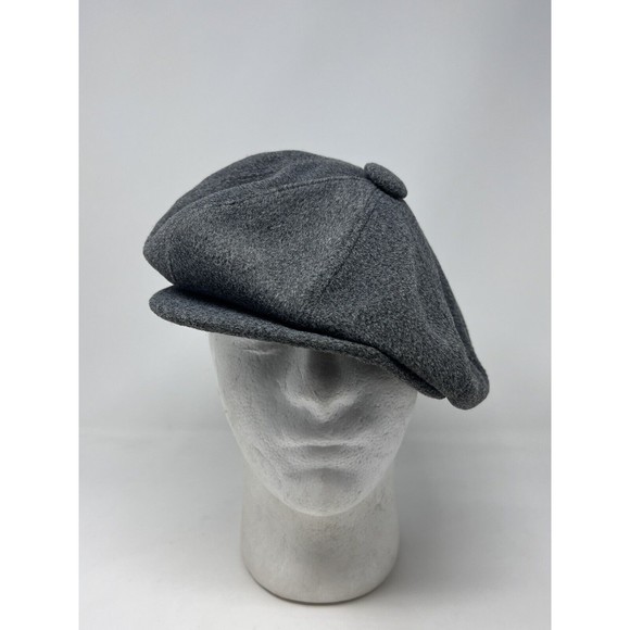 Stetson Mens Baker Boy Newsboy Flat Golf Hat Wool Blend Eight Panel Gray S/M Cap - Picture 2 of 6